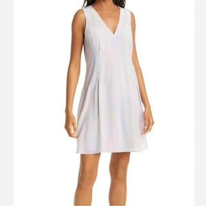 NWT Club Monaco Slip Dress Mini Sleeveless Silk Pastel Multi Tie Dye 10